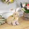8.5" Plush Rabbit with Flower Wreath Easter Figurine